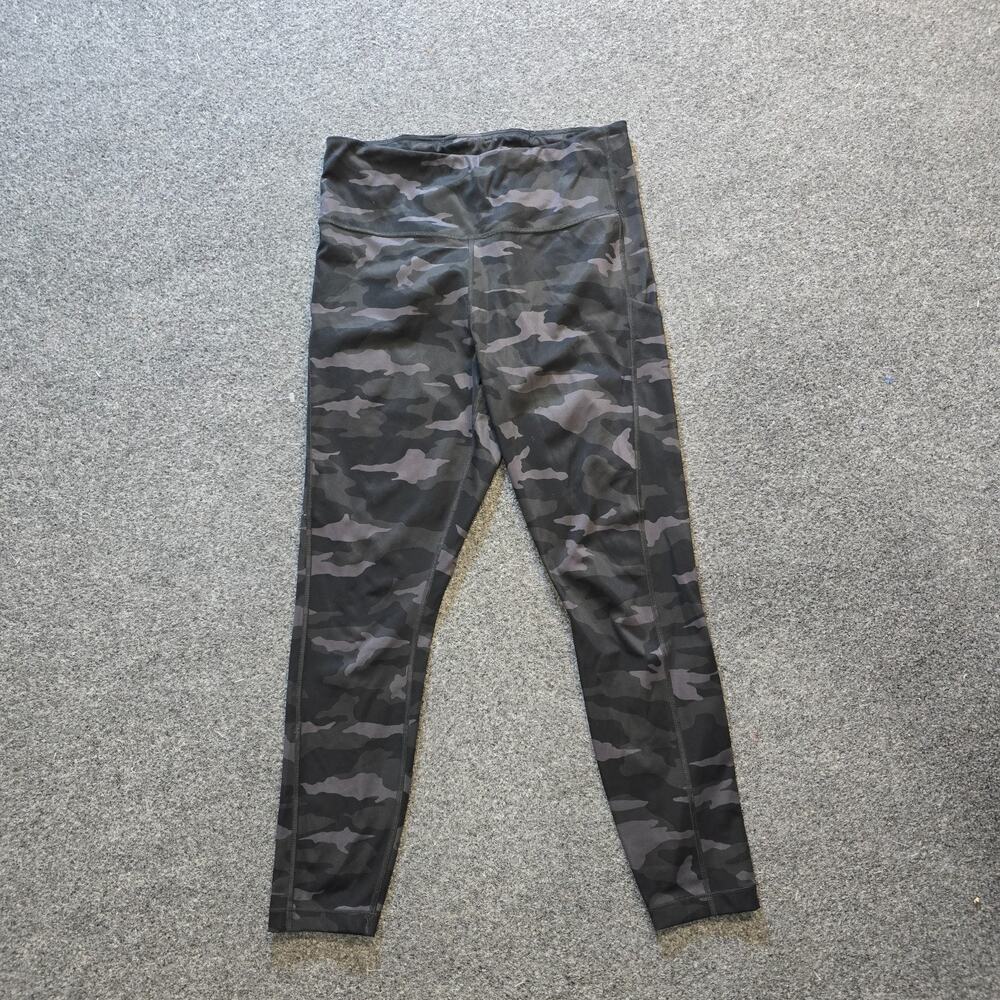 Athleta Pants Womens Medium Gray Ultimate Camo 7/8 Tight Cropped Stretchy Causal